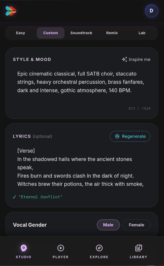 Elektro25 Custom mode screenshot
